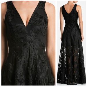 Dress the Population Black Marlene Lace Gown - S